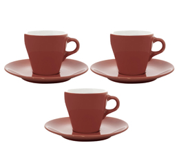 3 Tasses et sous tasses Espresso Origami 9cl  -Rouge