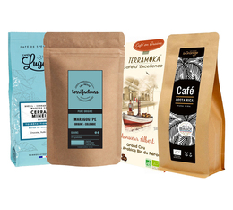 Pack Pure Origine Amérique Centrale et du Sud : 4 cafés en grains x 250g