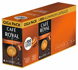 100 - Capsules compatibles Nespresso* Original - Espresso Forte - CAFE ROYAL 