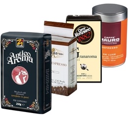 Pack Italien Arabica/Robusta (Exclusivité MaxiCoffee) : 4 cafés moulus x 250g