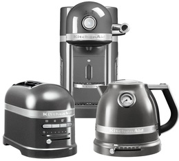 Pack Petit Déjeuner (machine à capsules - bouilloire - grille pain) Gamme Artisan Gris Etain - KitchenAid