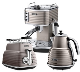 Pack Petit Déjeuner (machine expresso - bouilloire - grille pain) Gamme Scultura Bronze - Delonghi
