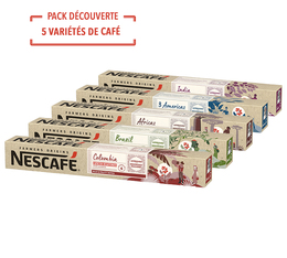 Pack découverte 50 capsules Nescafe Farmers Origins compatibles Nespresso