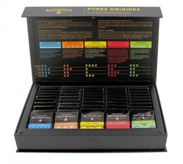 scatola da 50 quadratini di puro cioccolato Monbana