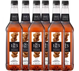 Lot de 6 Sirops pour professionnel Caramel Beurre Salé - Bouteille Plastique - 6x1L - 1883 ROUTIN
