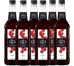 Lot de 6 Sirops pour professionnel Cerise - Bouteille Plastique - 6x1L - 1883 ROUTIN