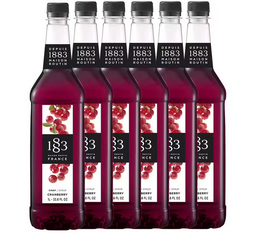 Lot de 6 sirops pour professionnel Cranberry - Bouteille plastique - 6x1L - 1883 ROUTIN