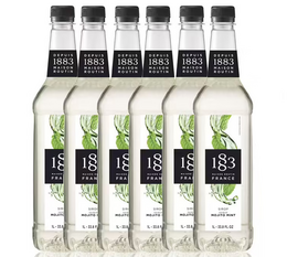 Lot de 6 Sirops pour professionnel Mojito Mint (Sans Alcool) - Bouteille Plastique - 6x1L - 1883 ROUTIN