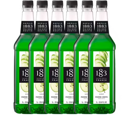 Lot de 6 Sirops pour professionnel Pomme Verte - Bouteille Plastique - 6x1L - 1883 ROUTIN