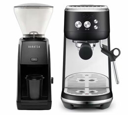 Siebträgermaschine Sage The Bambino Black Truffle+ Kaffeemühle Baratza Encore ESP schwarz
