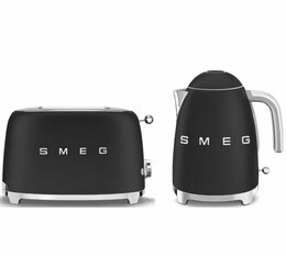 Set Petit-Déjeuner Grille-Pain TSF01BLMEU et Bouilloire KLF03BLMEU Noir Mat - SMEG