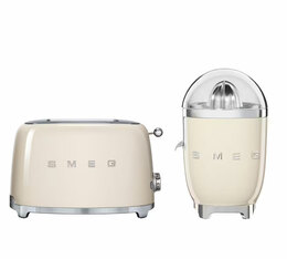 Set Petit-Déjeuner grille-pain TSF01CREU et presse-agrumes CJF11CREU Crème - SMEG