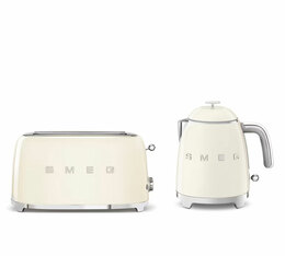 Set Petit-Déjeuner Grille-Pain TSF02CREU et Bouilloire KLF05CREU Crème - SMEG