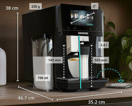 SIEMENS EQ.700 IAroma Classic TQ725E03 dimensions