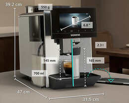 SIEMENS EQ900plus IAroma TQ927EZ3 dimensions