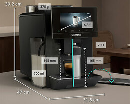 Siemens EQ900 TQ927E05 dimensions