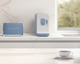 smeg bleu orage grille pain expresso broyeur