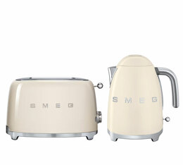 Set Petit-Déjeuner Grille-Pain TSF01CREU et Bouilloire KLF03CREU Crème - SMEG