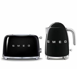 Set Petit-Déjeuner Grille-Pain TSF01BLEU et Bouilloire KLF03BLEU Noir - SMEG