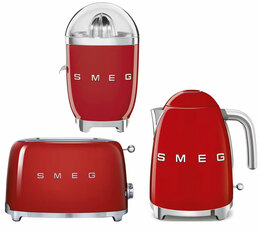 Set Petit-Déjeuner (Toaster - Presse Agrumes - Bouilloire) Rouge - SMEG