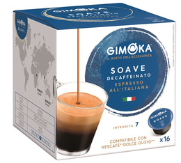 16 Capsules compatibles Nescafe® Dolce Gusto® Espresso Soave Décaféiné - GIMOKA 