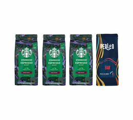 Starbucks Espresso Roast Coffee Beans Bundle + 250g Perléo Bar Coffee Beans - 1.6kg