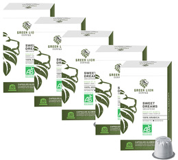 Pack 50 capsules Bio Sweet dreams décaféiné - Nespresso compatible - GREEN LION COFFEE