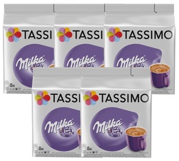Lot de 40 Dosettes Tassimo Milka Saveur Chocolat Chaud - 5 x 8 T-discs