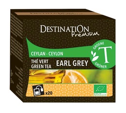 Organic Earl Grey green tea - 20 individually-wrapped tea bags - Destination