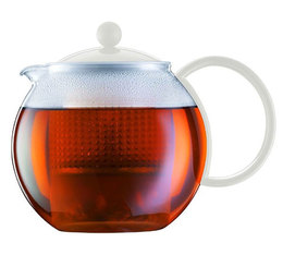 1L Assam cream white tea press with plastic handle, lid and infuser - Bodum