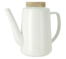 OGO LIVING 'Enzo' white porcelain teapot with infuser + FREE tea