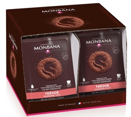Boite distributrice de 100 sachets de Chocolat en poudre Trésor - Monbana