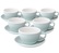 6 Tasses Café Latte et sous-tasses Egg 30cl River Blue - Loveramics