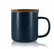 Tisanière en grès bleu 300 ml avec couvercle en bois acacia OGO Living