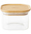 Boîte de conservation carrée - PEBBLY - en verre et bambou - 500ml