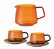 Carafe + Lot de 2 Tasses et sous tasses pour professionnels - KINTO -  27 cl Ambre