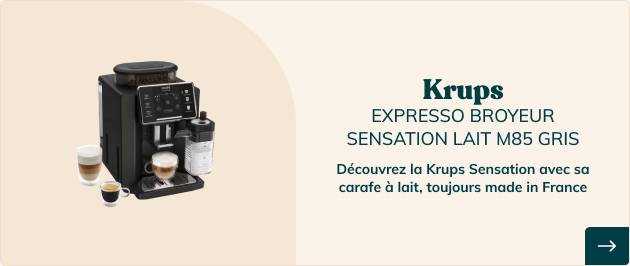 Découvrez la Krups Sensation avec sa carafe à lait, toujours made in France