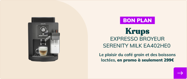 Expresso Broyeur KRUPS Serenity Milk EA402HE0 à 299€