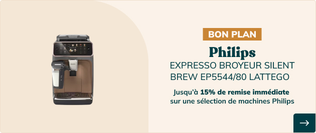 !jusqu'&agrave; 15% de remise avec un code sur une s&eacute;lection de machines Philips