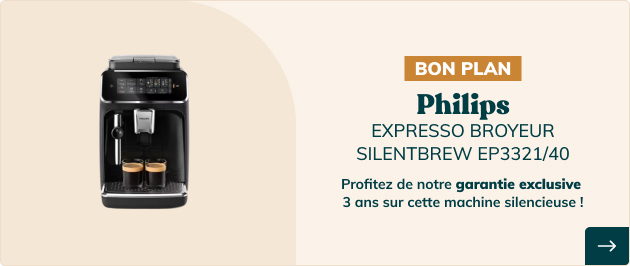 Expresso Broyeur PHILIPS SilentBrew EP3321/40 Noir laqué