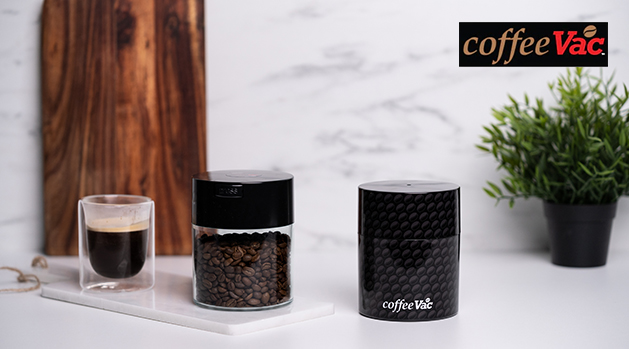 Boite conservatrice avec vide d'air 250gr/0.8L noir - Coffeevac