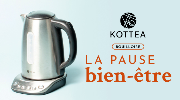 Bouilloire Kottea KT102 température réglable Inox 1.7L + 2 Verres Pylano 25 cl
