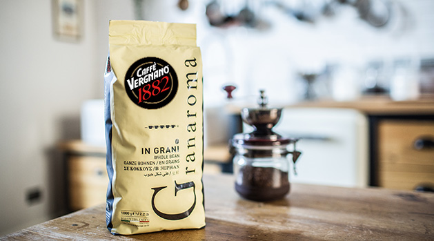 café en grain en promo vergnano gran aroma 1 kg expreresso