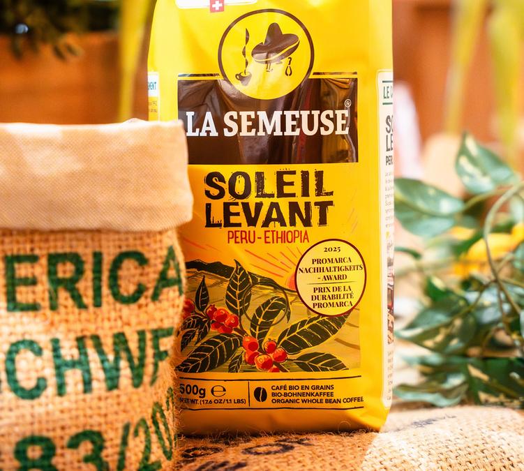 soleil levant organic fairtrade coffee beans 500g packaging
