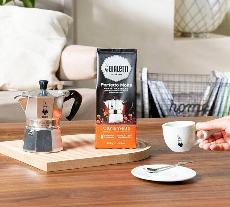 ground coffee bialetti perfetto moka caramel 250g