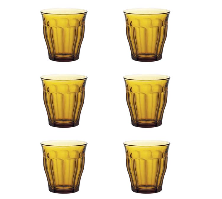 6 verres Picardie couleur vermeil 25 cl