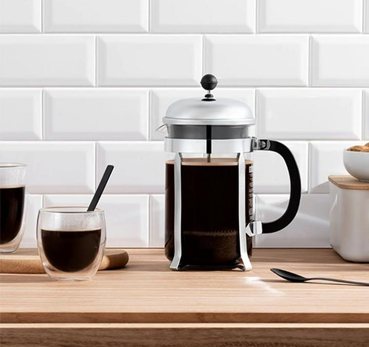 cafettiera frenche press chambord inox 1.5l e tazza da caff&egrave;
