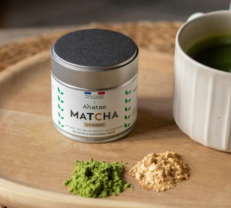 matcha powder with genmai roasted rice