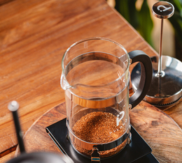 hot water poured into pylano cali french press