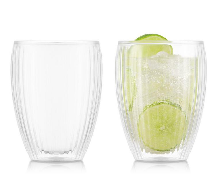 2 bicchieri doppia parete striati 32 cl Bodum Pavina